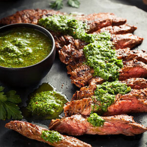 Grilled Steak with Chimichurri Sauce