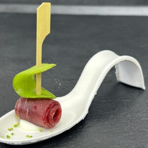 Pince de pois gourmands au bœuf fumé